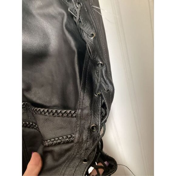 Tennessee Leather Women’s Leather Biker Vest Sz XL Black Harley Davidson - Picture 5 of 11